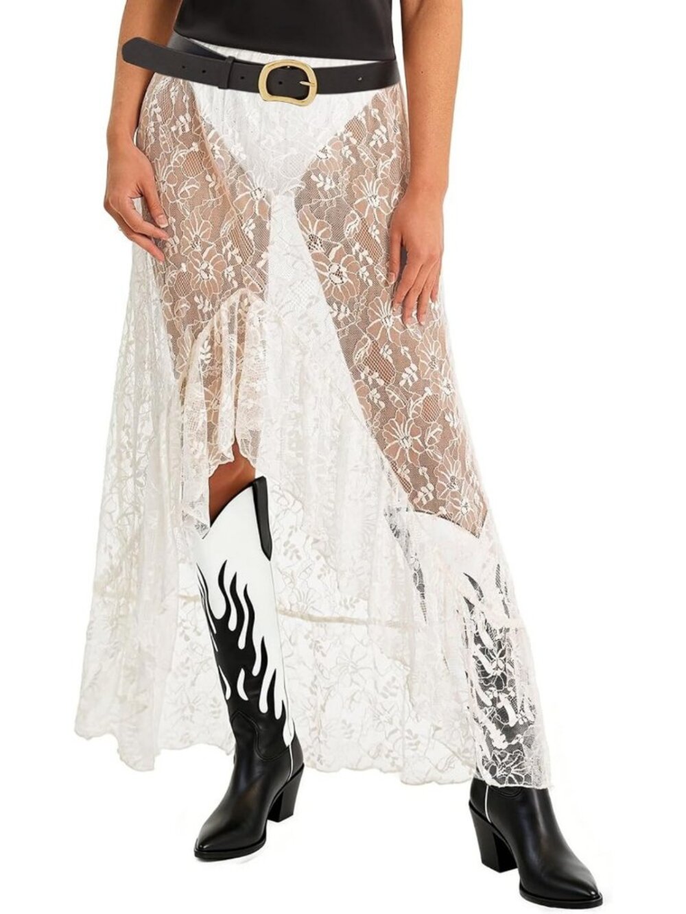 Lace Maxi Skirt for Women | Summer Festival Outfit & Sexy Beach Cover-Up